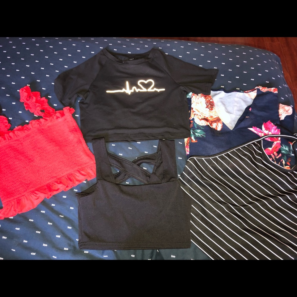 Shein haul - all crop tops except for the floral top.